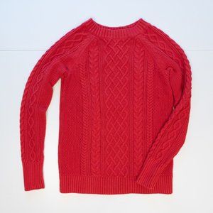 GAP Red Cable-Knit Crewneck Sweater